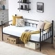 preview thumbnail 4 of 42, VECELO Metal Twin Size Daybed with Antique Graceful Lines, Daybed with Trundle, Black&White