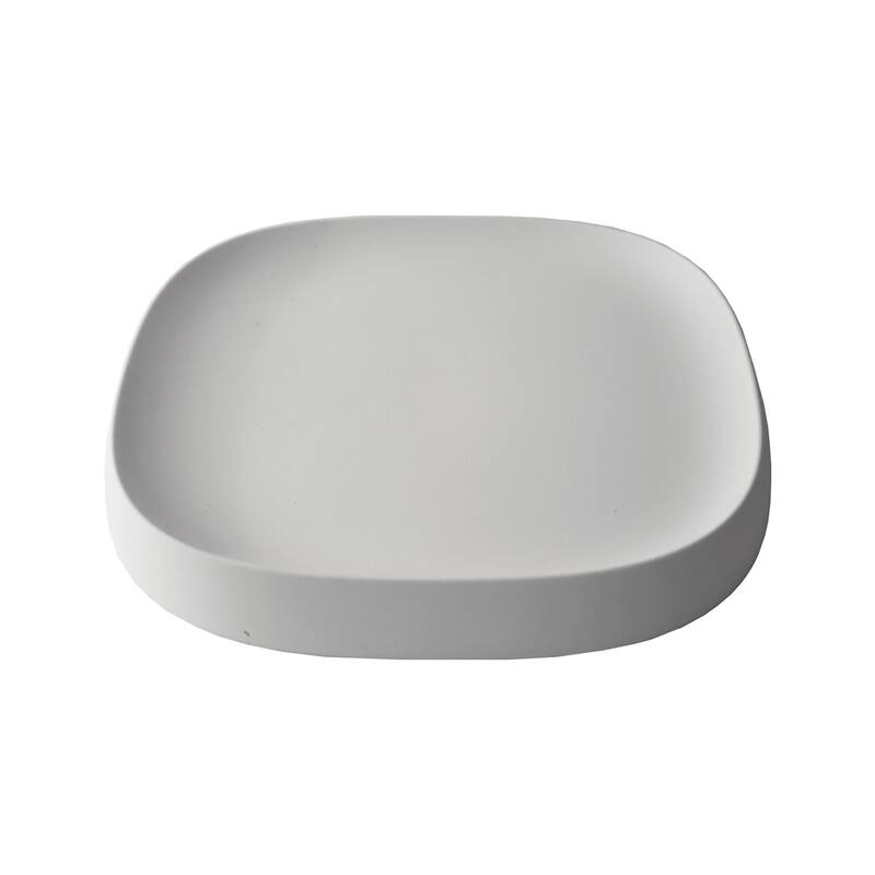 Pebble Modern Plant Caddy with Hidden Wheels - Large - Alpine White