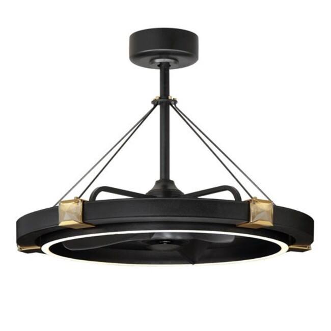 Maxim 61019 Jewel 33" 3 Blade Indoor LED Ceiling Fan - Black / Gold