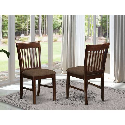 East West Furniture Norfolk Mahogany Slatted Back Country Dining Chairs - Set of 2 (Seat's Type Options)