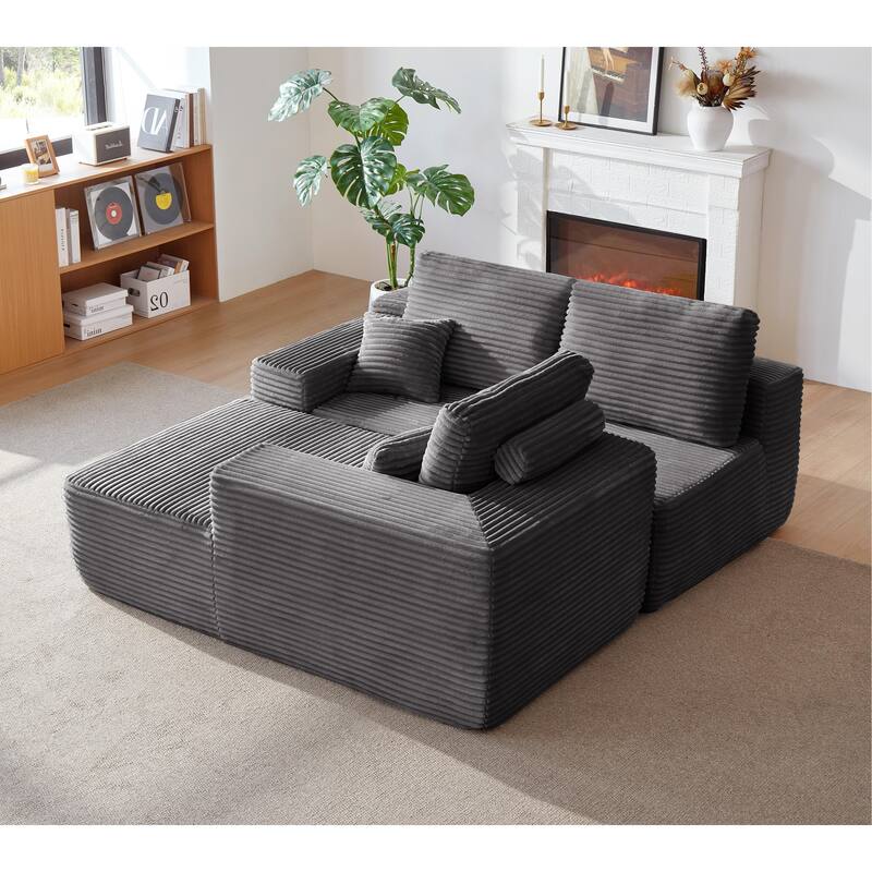 105" Cloud Sectional Couch with L-Shape Chaise,Modern Modular Sofa with Deep Seat, Upholstered Couches for Living Room