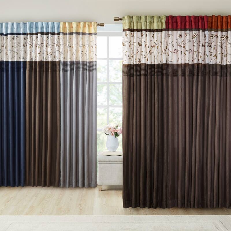 Madison Park Belle Embroidered Window Curtain Panel