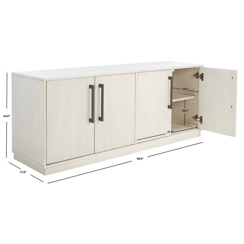 SAFAVIEH Couture Amadea 4 Door Media Stand - 58 In W x 17 In D x 24 In H - 58Wx24Dx17H