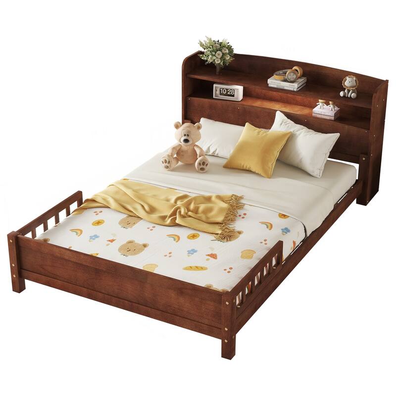 Full Pine Wood Bed with Innovative Features for Ultimate Comfort