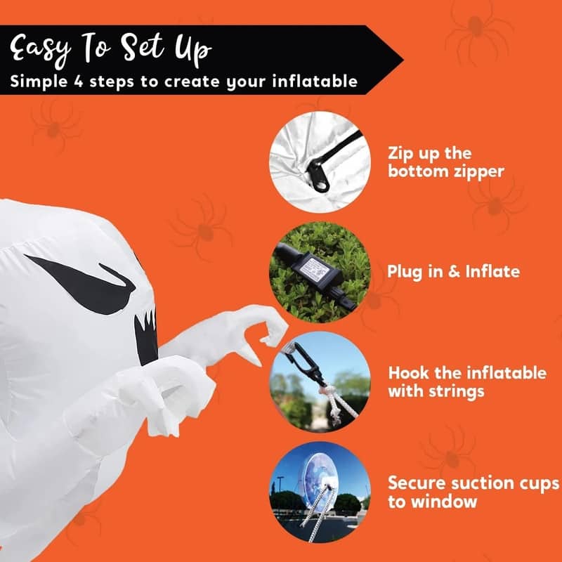 4.5 FT Halloween Inflatable Scary Flying Ghost