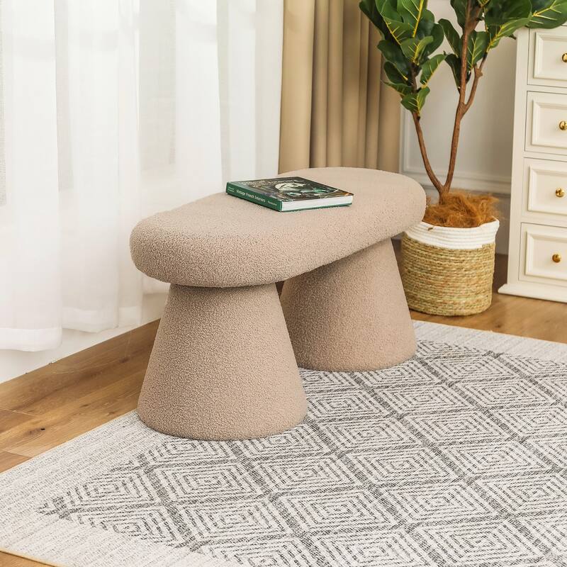Adeco 39 Inches Long Soft Ottoman Bench for Living Room Bedroom