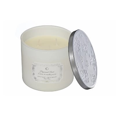 Christmas 14Oz 3 Wick Jar Candle Peppermint Bark - N/A