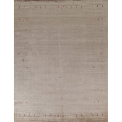 Tribal Gabbeh Oriental Area Rug Hand-Knotted Wool Carpet - 8'1" x 9'9"