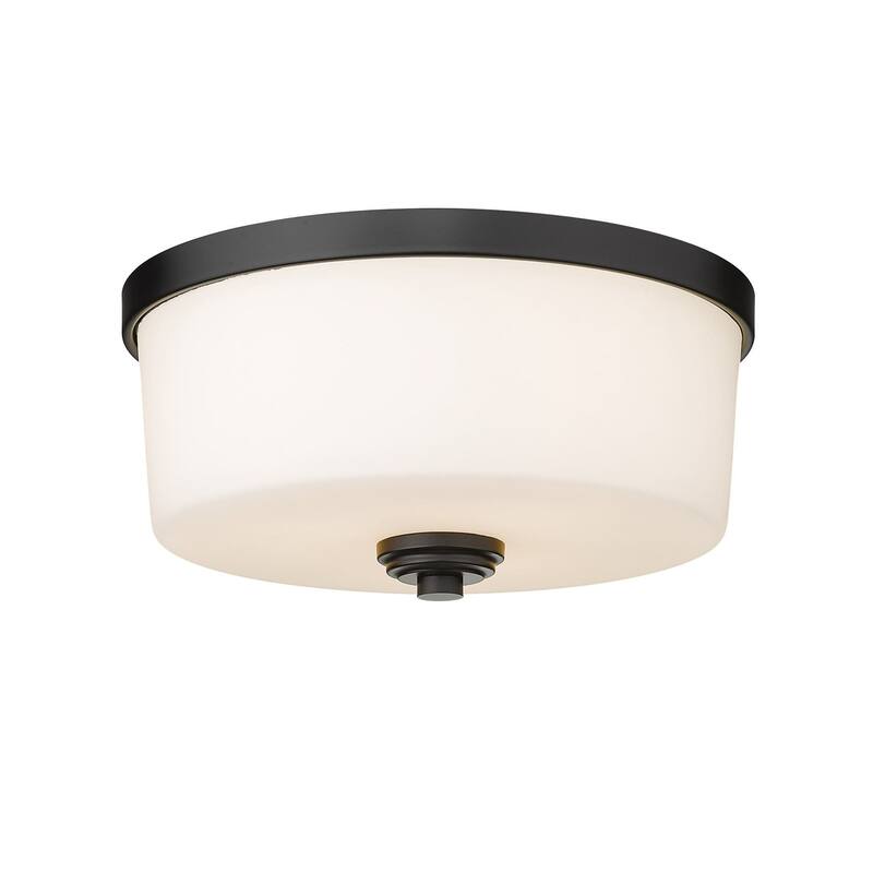Bellevue Paula 3 Light 14" Wide Flush Mount Drum Ceiling Fixture - Matte Black