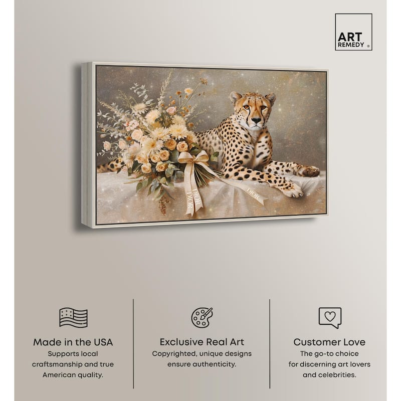 Bouquet Cheetah Canvas by Art Remedy