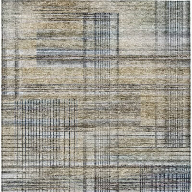 HomeRoots Striped Transitional Rectangle Outdoor Rug