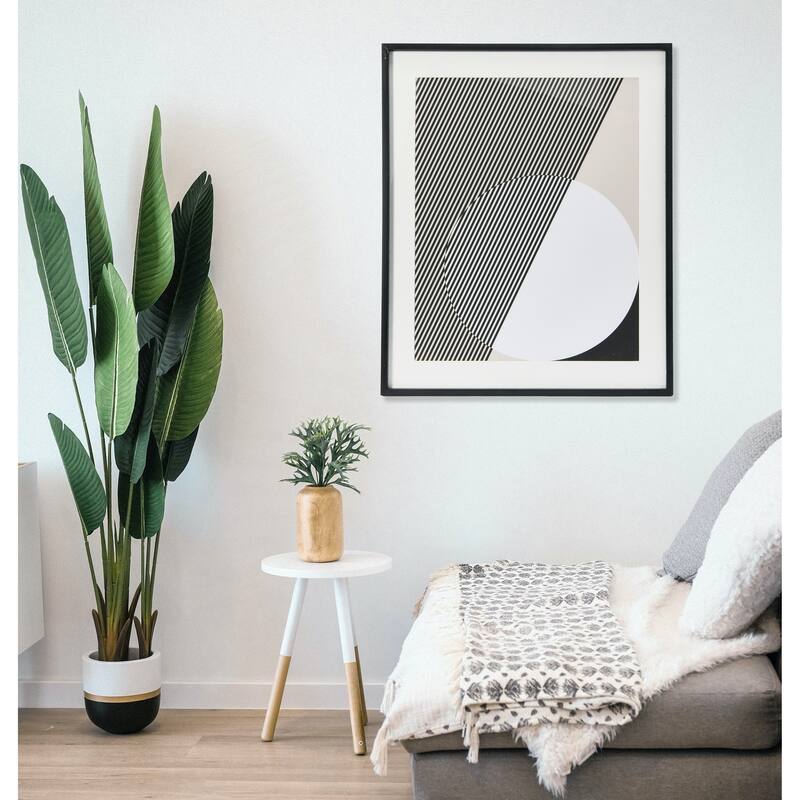 Abstract Deco Print with Wood Frame - Black