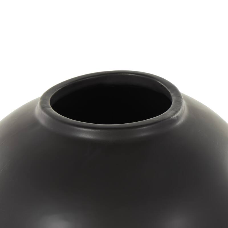 Ceramic Rounded Hourglass Decorative Jars with Lid and Ball Knob - White or Black - Roche River Decor