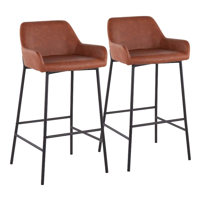 Carbon Loft Galotti Black Fixed-Height Upholstered Bar Stool - Set of 2