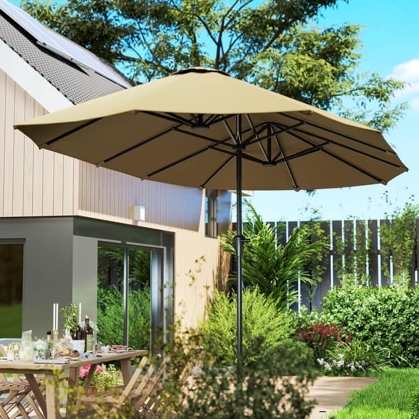 extra large patio umbrella uk PURPLE LEAF Rectangular Porch Parasol Outside Cantilever Yard Parasol The manual crank handle allows you to easily open and close the umbrella at your convenience PURPLE LEAF 4 x 4