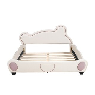 Queen Bear Platform Bed with Storage, Kid-Friendly Design