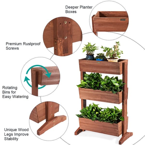 pics Vertical Raised Garden Bed 5-Tier Planter Box usd