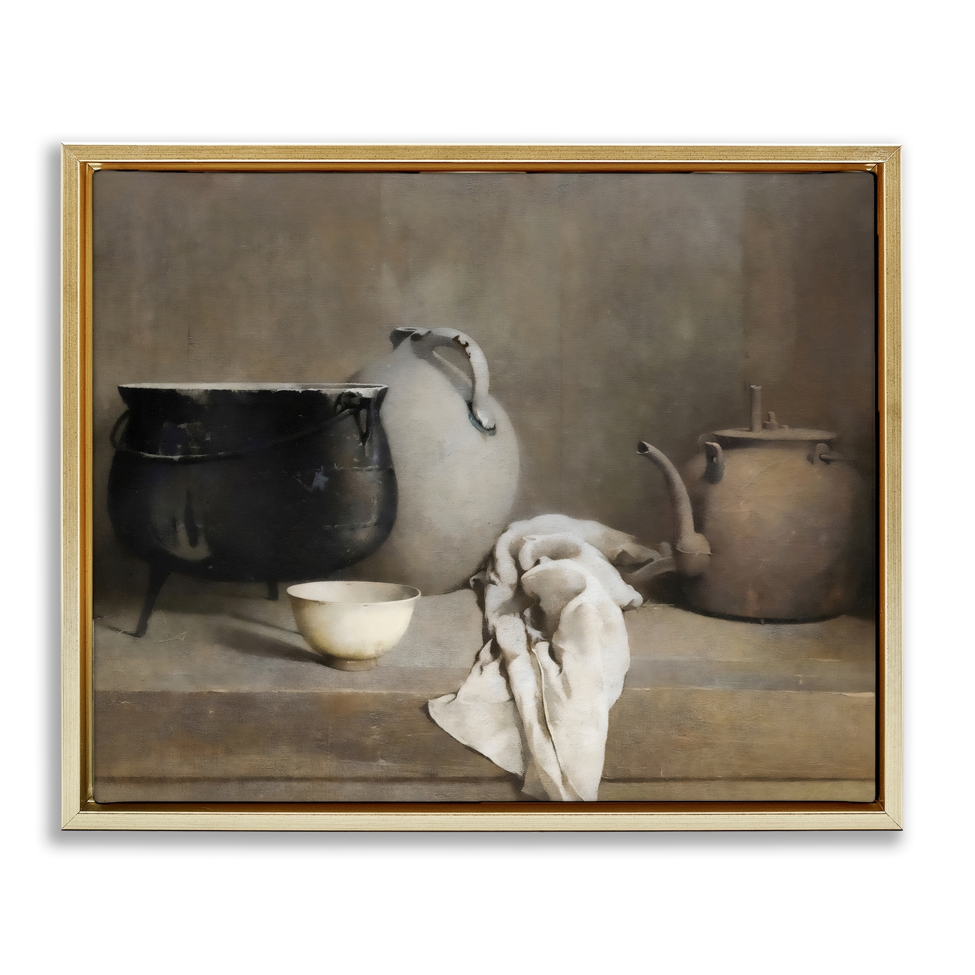 Stupell Vintage Farmhouse Vase Still Life Framed Floater Canvas Wall Art Design By Riley B