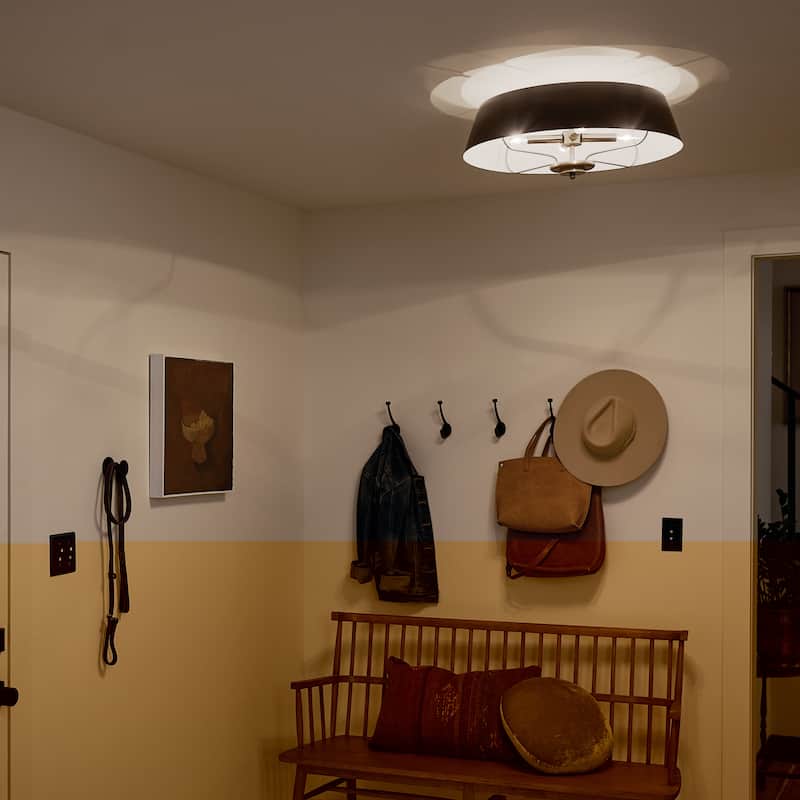 Kichler Lighting Luella 22 in. 4-Light Black Convertible Pendant Light/Semi Flush - 22 in