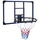preview thumbnail 1 of 4, Roomfitters Wall-Mounted Basketball Hoop, 35x24 Inch Shatterproof Backboard, Folding Hoop with All-Weather Mesh, Black+Blue Black+Blue