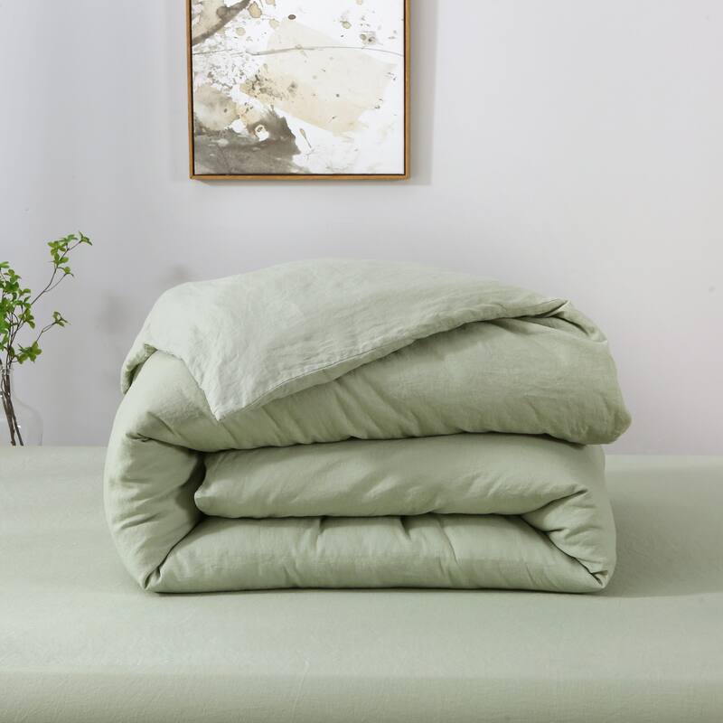 Highland Feather 100% French Linen Duvet Cover - Linen Bedding - Classic Luxury - Ultra-Soft & Breathable