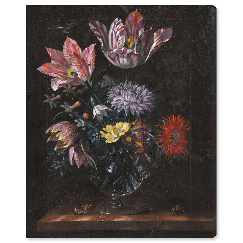 Wynwood Studio Canvas Floral and Botanical Flowers Painting Purple and Traditional Wall Art Canvas Print