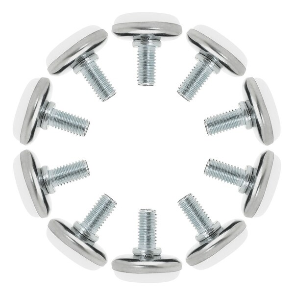 M8 x 20 x 30mm Screw on Furniture Glide Leveling Feet Adjustable Leveler Pad for Chair Industrial Machine Desk Leg 10pcs