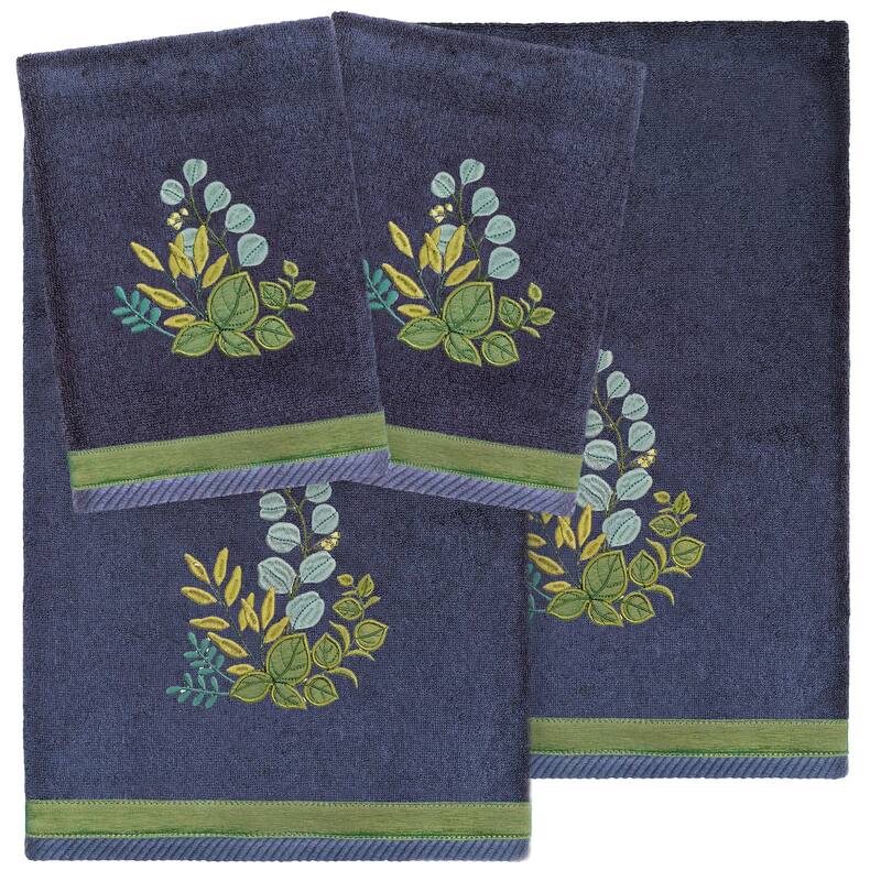Authentic Hotel and Spa Turkish Cotton Botanica 4 PC Towel Set - Marine
