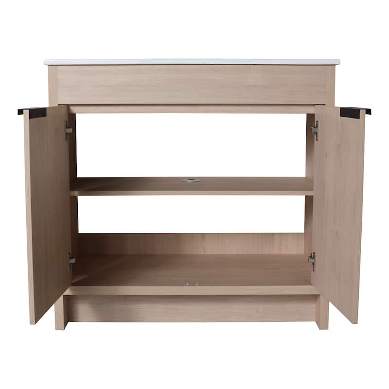 Bathroom Vanity With Sink In 24/30/36 Inch, Freestanding Bathroom Vanity With Soft Close Door and Adjustable Shelf