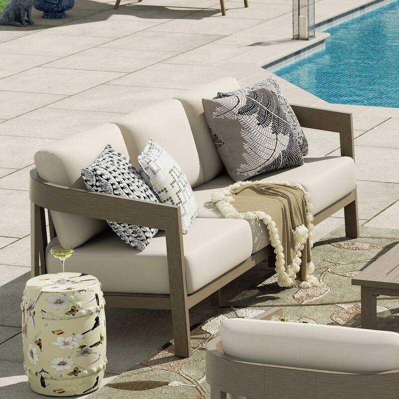Patio Aluminum Sofa Set With Olefin Cushions