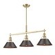 preview thumbnail 2 of 0, Yep by Golden Lighting Orwell 3-light Island Light in Brushed Champagne Brass and Rubbed Bronze shade - Gold