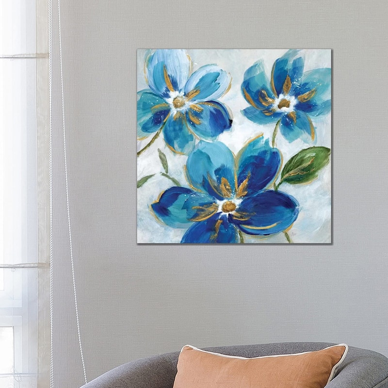 iCanvas "Flowering Blues I" by Nan Canvas Print - 26x26x1.5