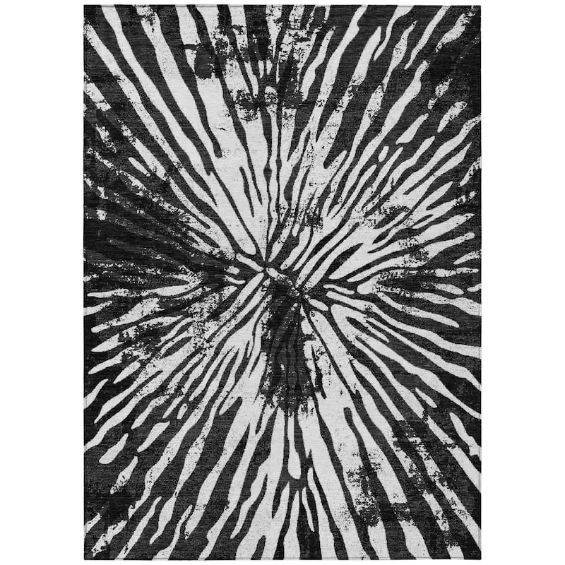 HomeRoots Abstract Transitional Rectangle Outdoor Rug