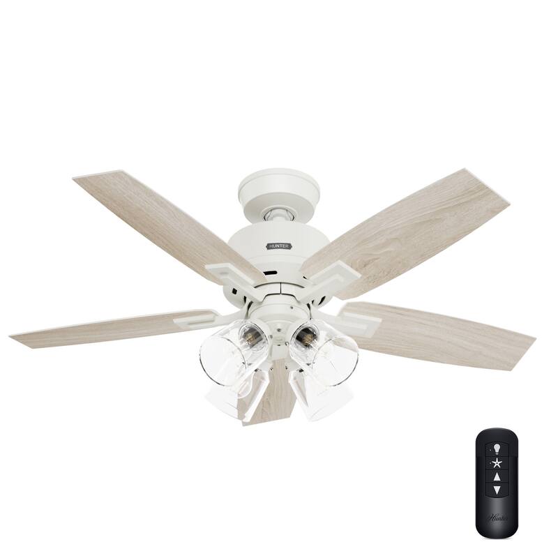 Hunter Gatlinburg Ceiling Fan w/ LED Light Kit, Handheld Remote - Transitional- EASY INSTALLATION