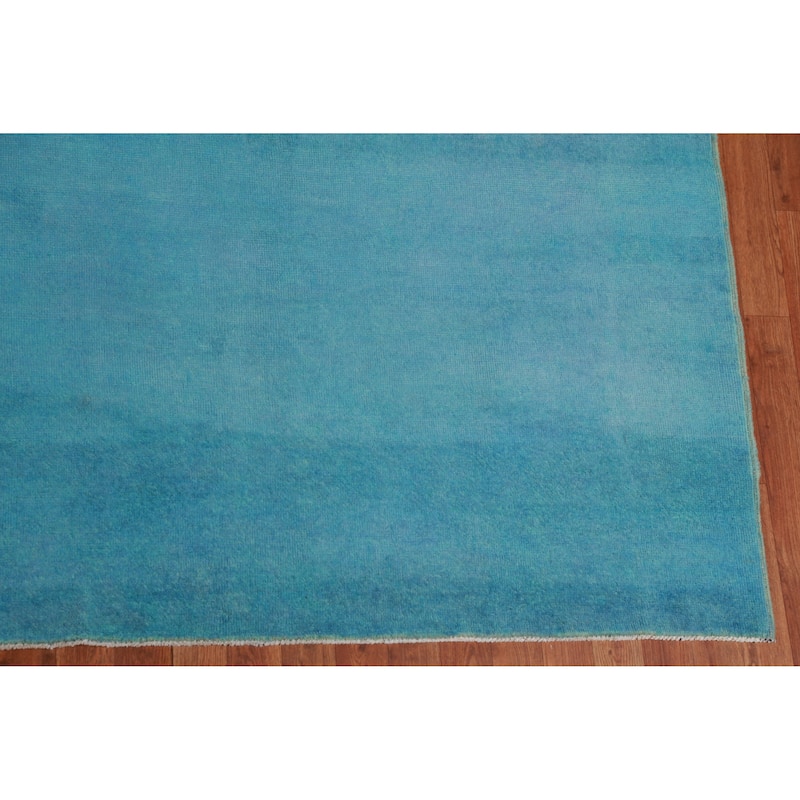 Hand Knotted Oriental 100% Wool Carpet Modern Solid Navy Blue & Blues Gabbeh Area Rug - 13' 4'' X 10' 4''
