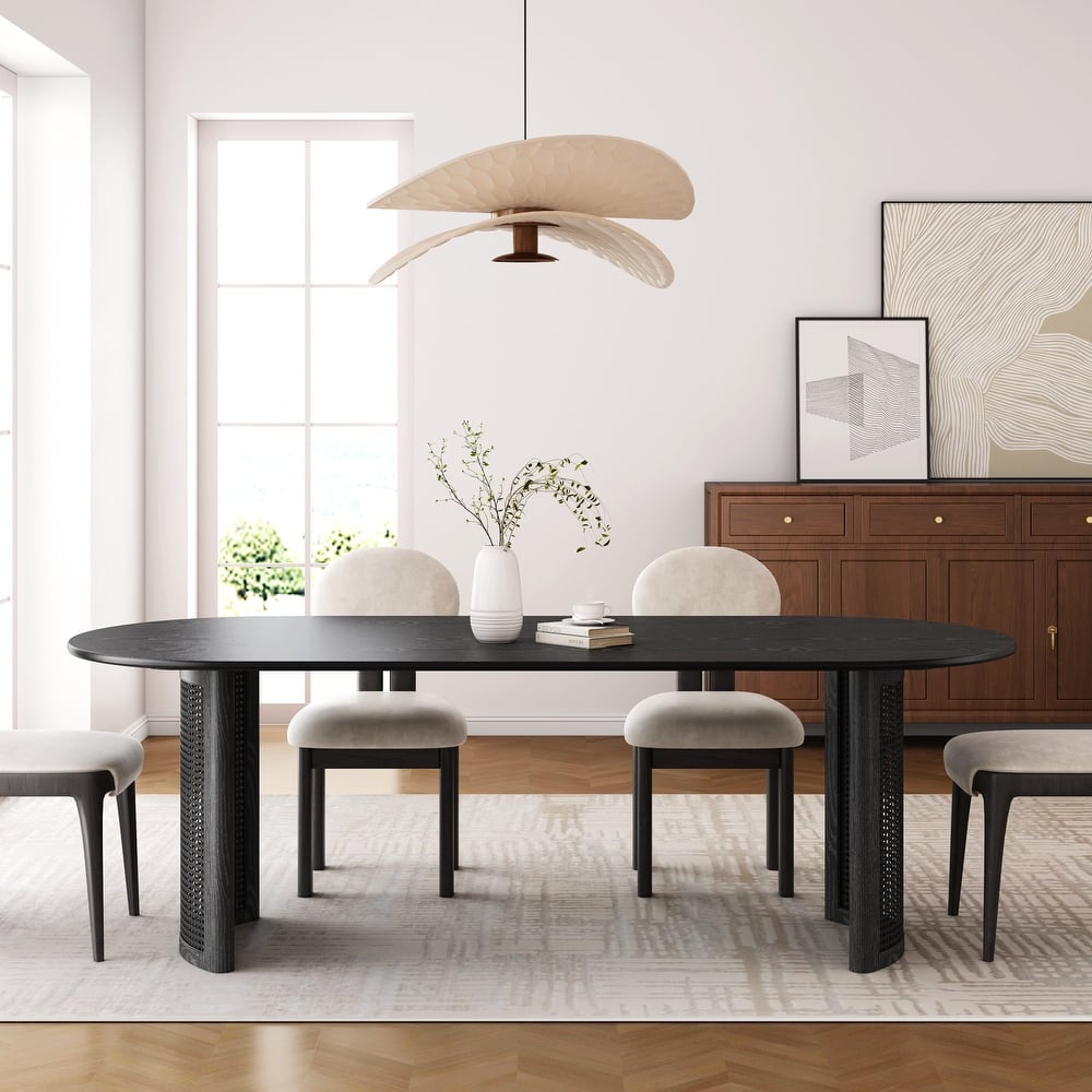 Oval Wood Dining Table Double Pedestal Kitchen Table