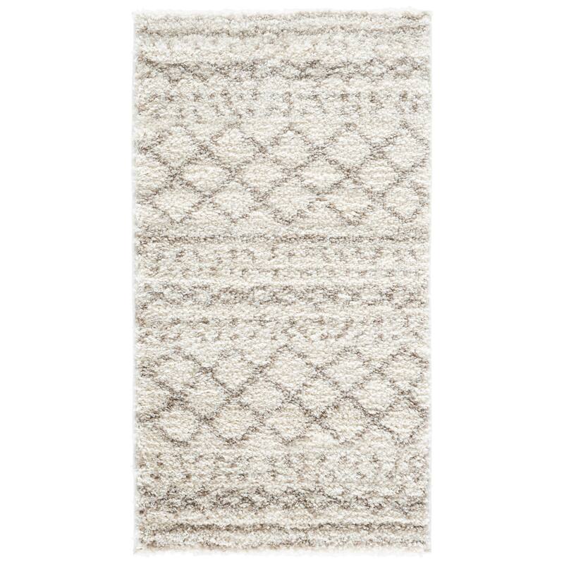 SAFAVIEH Arizona Lotta Shag Moroccan Boho 1.6-inch Rug - 2' x 3' - Ivory/Beige