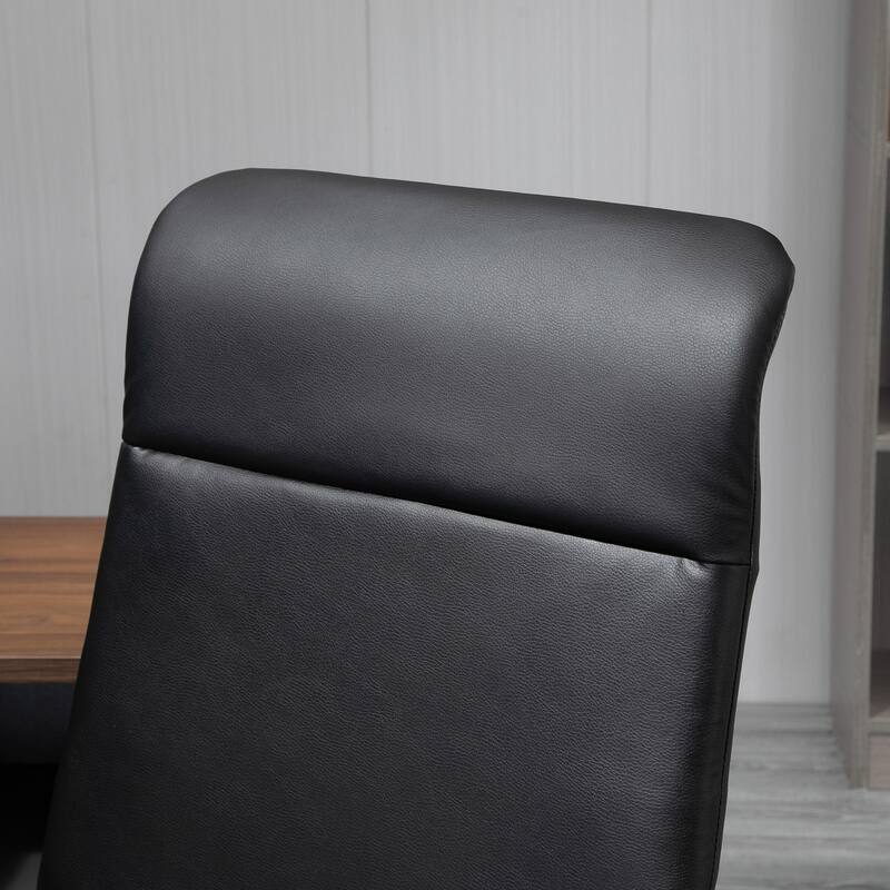 Vinsetto Office Desk Chair High-Back Faux Leather Executive Conference Task Chair with Rocking Function, 360 Swivel Wheel, Black