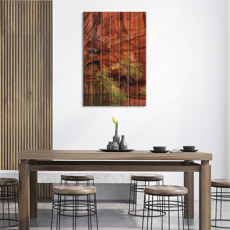 Neon Canyon III Print On Wood by Alan Majchrowicz - Multi-Color