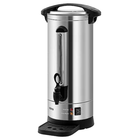 VEVOR Commercial Coffee Urn 65-110 Cup Stainless Steel Coffee Dispenser Fast Brew