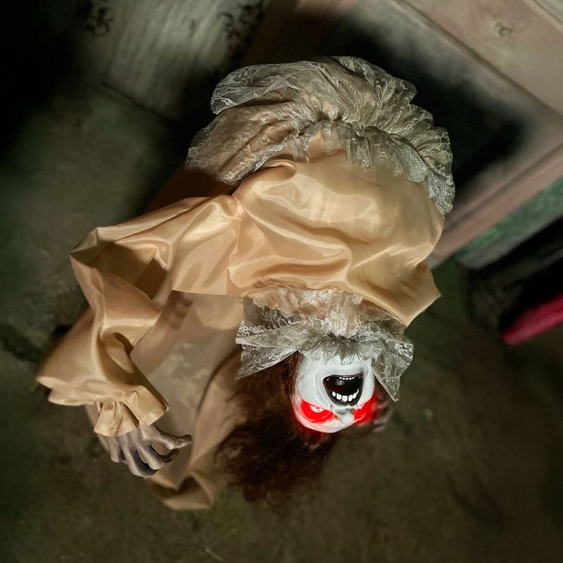 Haunted Hill Farm Haunted Hill Farm 3.4 ft. Touch-Activated Animated Possessed Backbend Lady Halloween Animatronic - Multi