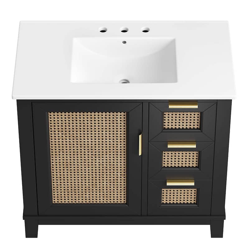 Dixie 36" Solid Wood Bathroom Vanity Cabinet