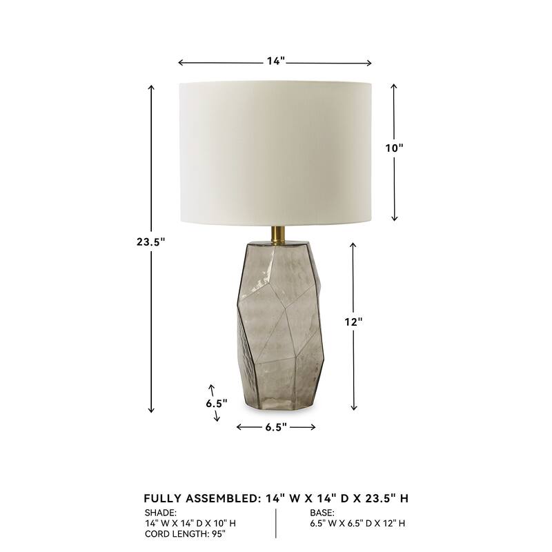 Signature Design by Ashley Taylow Gray Table Lamp - 14"W x 14"D x 24"H