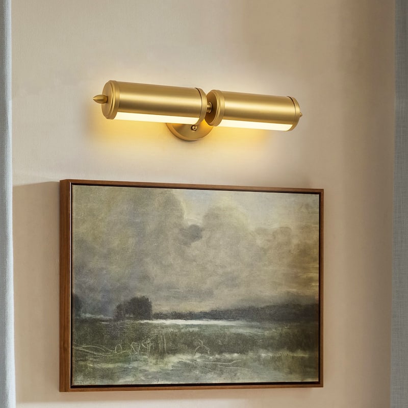 20W 2- light LED Wall Sconce, Stylish Indoor Lighting Fixture - Gold/White