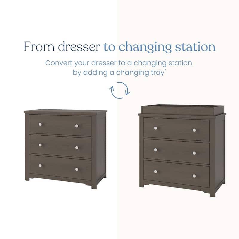 Child Craft Harmony 3-drawer Dresser with Dressing Kit
