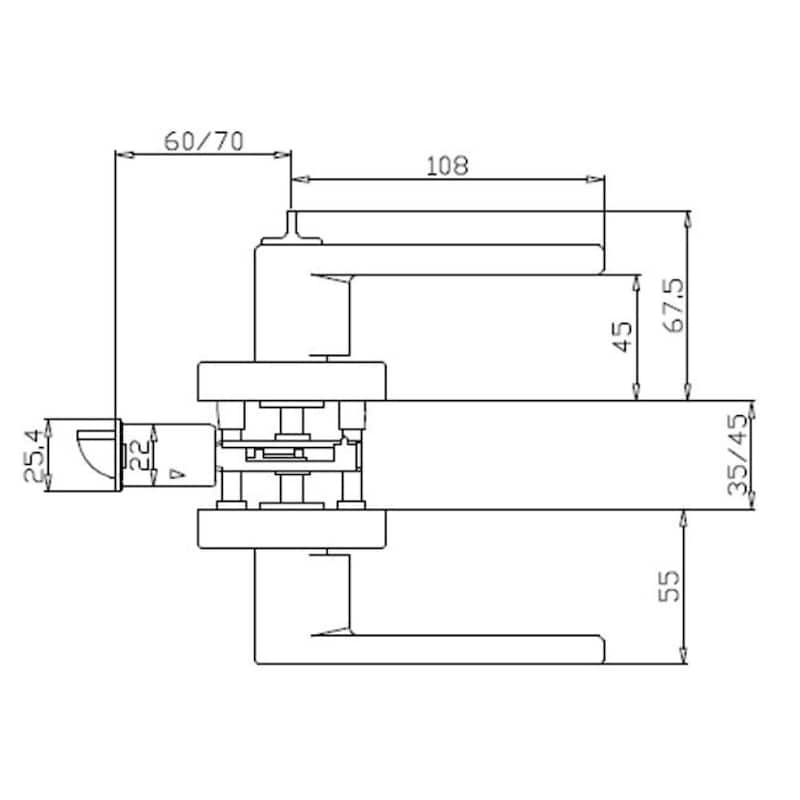 Design House 581124 Karsen Modern 2-Way Adjustable Keyed Entry Lever Satin Nickel