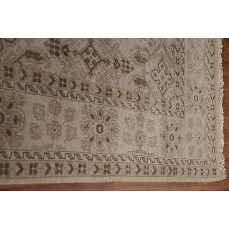 Oushak Oriental Area Rug Handmade Wool Carpet - 8'10"x 12'1"