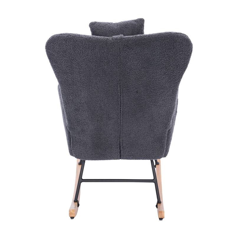 Dark Gray Rocking Chair Side Chair Reception Chair, Reading Chair Arm Chair Office Chair Padded Chair