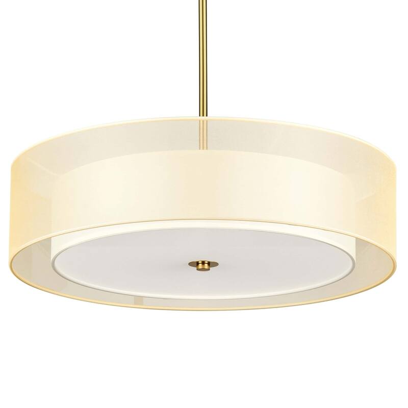 CO-Z 3-Light Antique Bronze Double Drum Pendant Chandelier