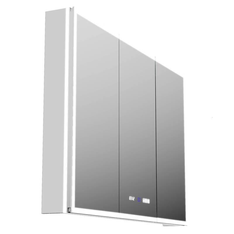 Modland 30"-48"W x 32"H Medicine Cabinet LED Mirrored Wall Mounted Bathroom Mirror with Storage